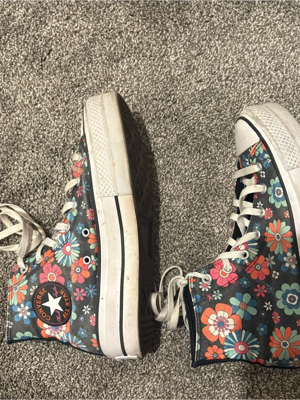 Floral High-Top Converse Sneakers - Black Multi - Picture 4 of 7